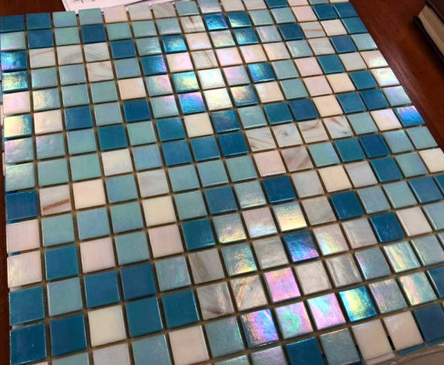 Голубая мозаика с перламутром Vivacer GLmix28