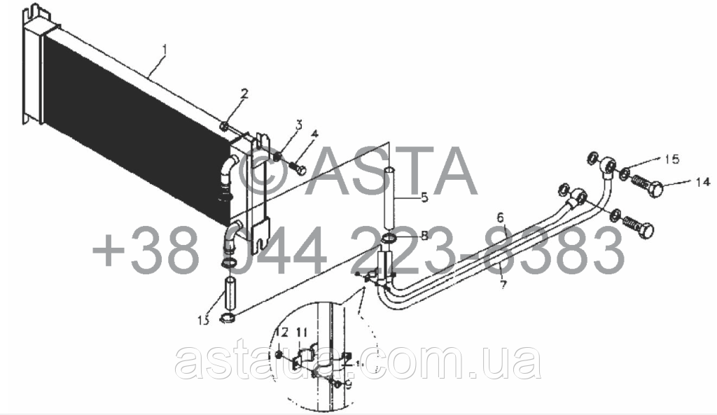 Масляный радиатор II - SZ4108T.460100LV на YTO-X854 - фото 1 - id-p57368350