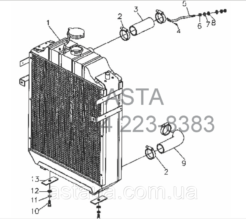 Масляный радиатор II - SZ4108T.460100LV на YTO-X854 - фото 5 - id-p57368350