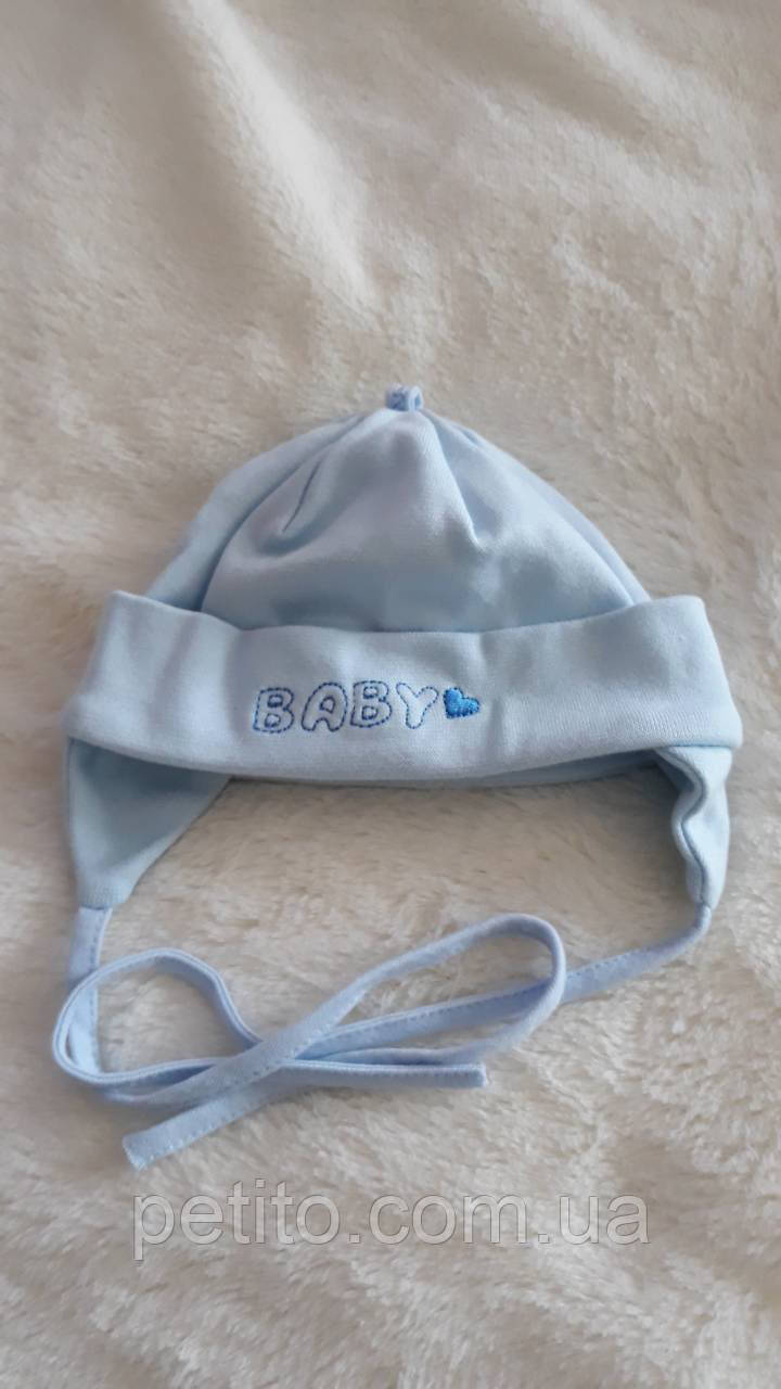 Дитяча шапочка з завязками, фото 1