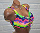Великий розмір 60 (7XL) яскравий, барвистий жіночий роздільний купальник для пишних грудей, фото 2