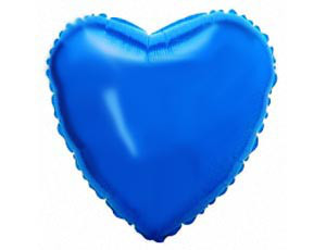 Фольгована куля серце синє 45 см (Flexmetal)