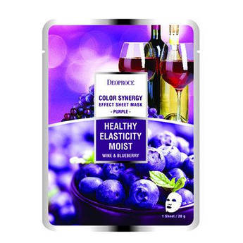 Тканинна маска на основі чорниці і червоного вина Deoproce Color Synergy Effect Sheet Mask Purple