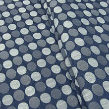 Декоративна тканина для штор, горохи сіро-синій