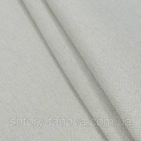 Декоративна тканина, льон, однотонна бежево-сірий, фото 1