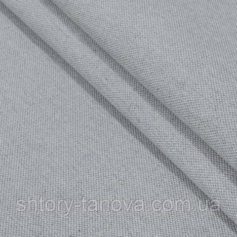 Декоративна тканина, льон, однотонна сірий, фото 1