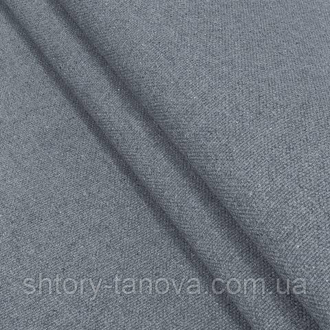 Декоративна тканина, льон, однотонна сіро-блакитний, фото 1