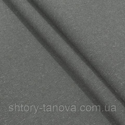 Декоративна тканина, льон, однотонна коричнево-сірий, фото 1