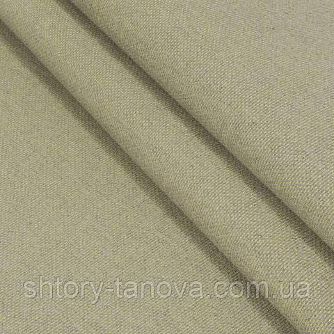 Декоративна тканина, льон, однотонна беж-золото, фото 1