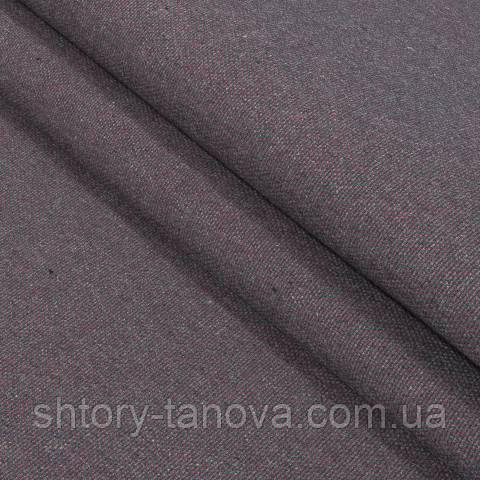 Декоративна тканина, льон, однотонна графітово-червоний, фото 1