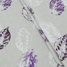 Декоративна тканина для штор, листя фіолетовий