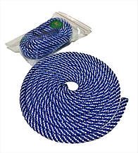 Скакалка для художньої гімнастики 3м, товщина 11 мм, вага 173гр, "El Leon De Oro", Іспанія, Синій/Білий