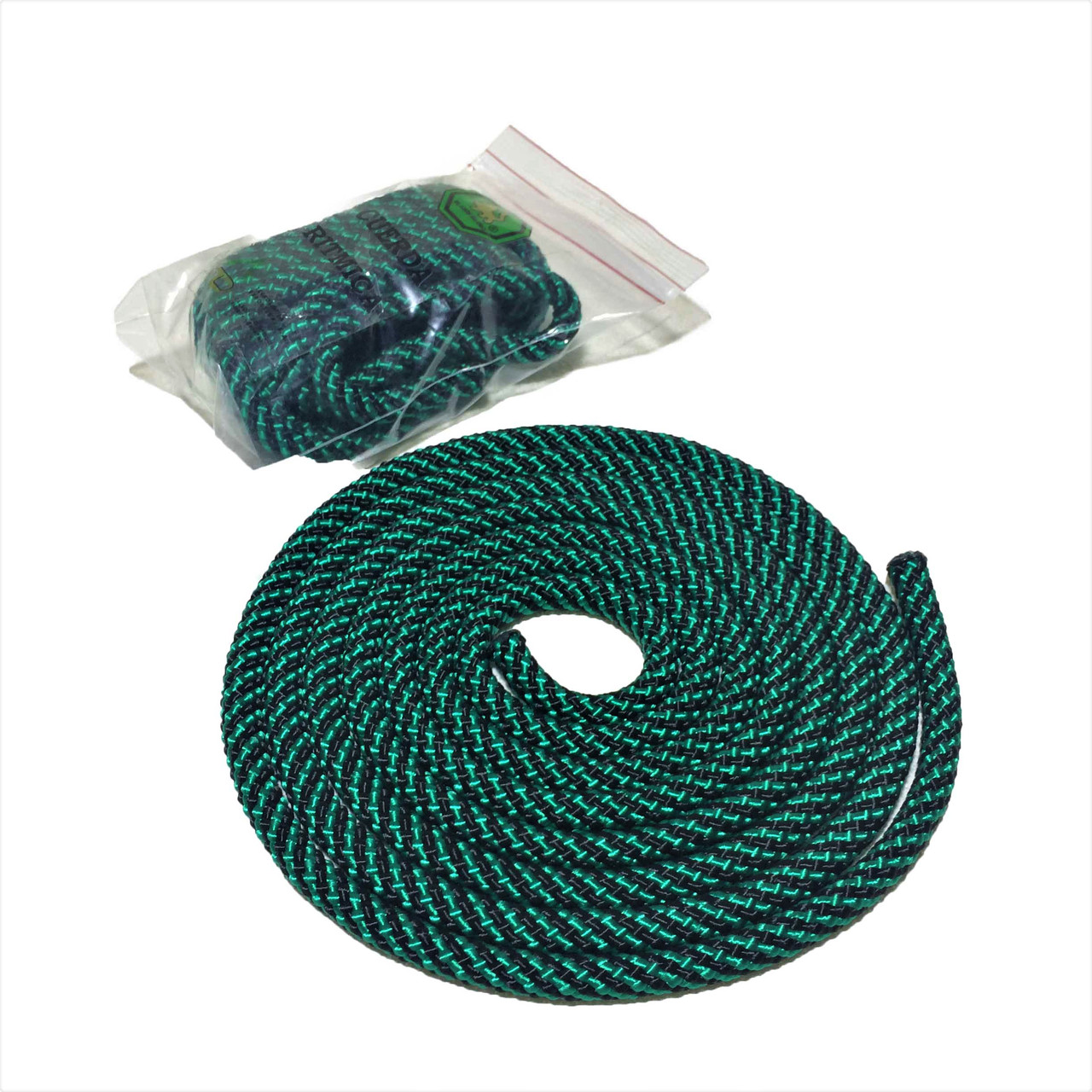 Скакалка для художньої гімнастики 3м, товщина 11 мм, вага 173гр, "El Leon De Oro", Іспанія, Зелений/Чорний