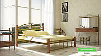 Металеве ліжко Кассандра на дерев'яних ногах, Можливість вибору кольору та структури фарбування 140х190, фото 5