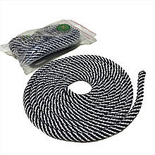 Скакалка для художньої гімнастики 3м, товщина 11 мм, вага 173гр, "El Leon De Oro", Іспанія, Чорний/Білий