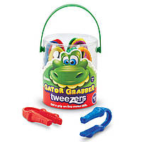 Детский пинцет щипцы крокодильчик Gator Grabber Tweezers, Various Colors Learning Resources 12 шт LER 2963