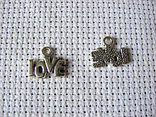 Підвіска металева. Love, 10х12 мм