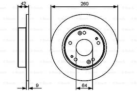 Гальмівний диск задній Honda Civic (FK,FD) (2006-) Bosch 0986479451