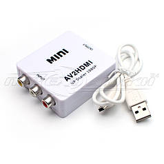 Конвертер AV (RCA) to HDMI+Audio, живлення mini USB