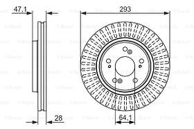 Гальмівний диск передній Honda CR-V III Bosch 0986479456