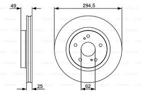 Гальмівний диск передній Suzuki Grand Vitara (2005-) Bosch 0986479559