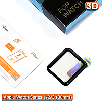Захисне скло Full Glue Apple Watch 38mm (Black) - Повна 3D поклейка