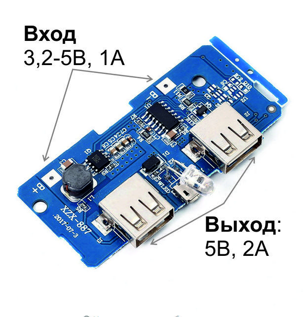 Зарядний пристрій блок живлення плата USB 2A