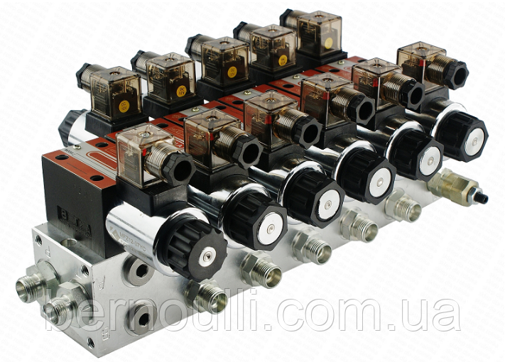 Гідророзподільник 5 секцій 60 літрів 12V, фото 1