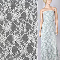 Гіпюр стрейч молочний з в'юнкими квітами ш.150