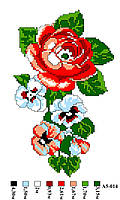 Набір канва з нитками А5 014 Троянда