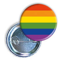 Закатний круглий значок з ЛГБТ-символікою "Райдужний"