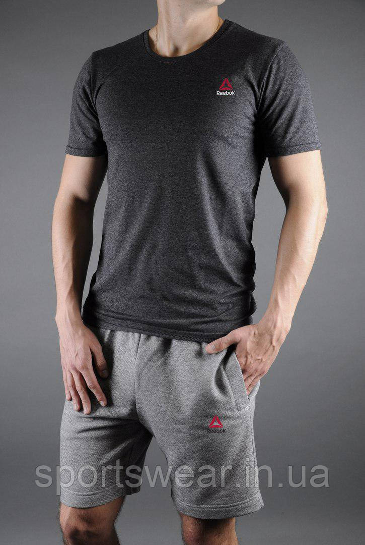 Чоловічий комплект футболка + шорти Reebok сірого кольору "" В стилі Reebok ""