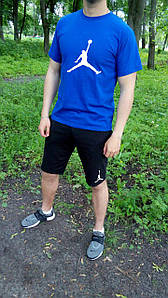 Чоловічий комплект футболка + шорти Jordan синього і чорного кольору "" В стилі Jordan ""