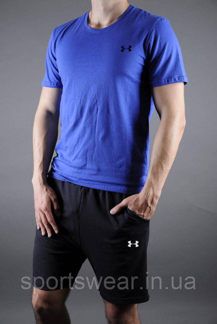 Чоловічий комплект футболка + шорти Under Armour синього і чорного кольору "" В стилі Under Armour ""