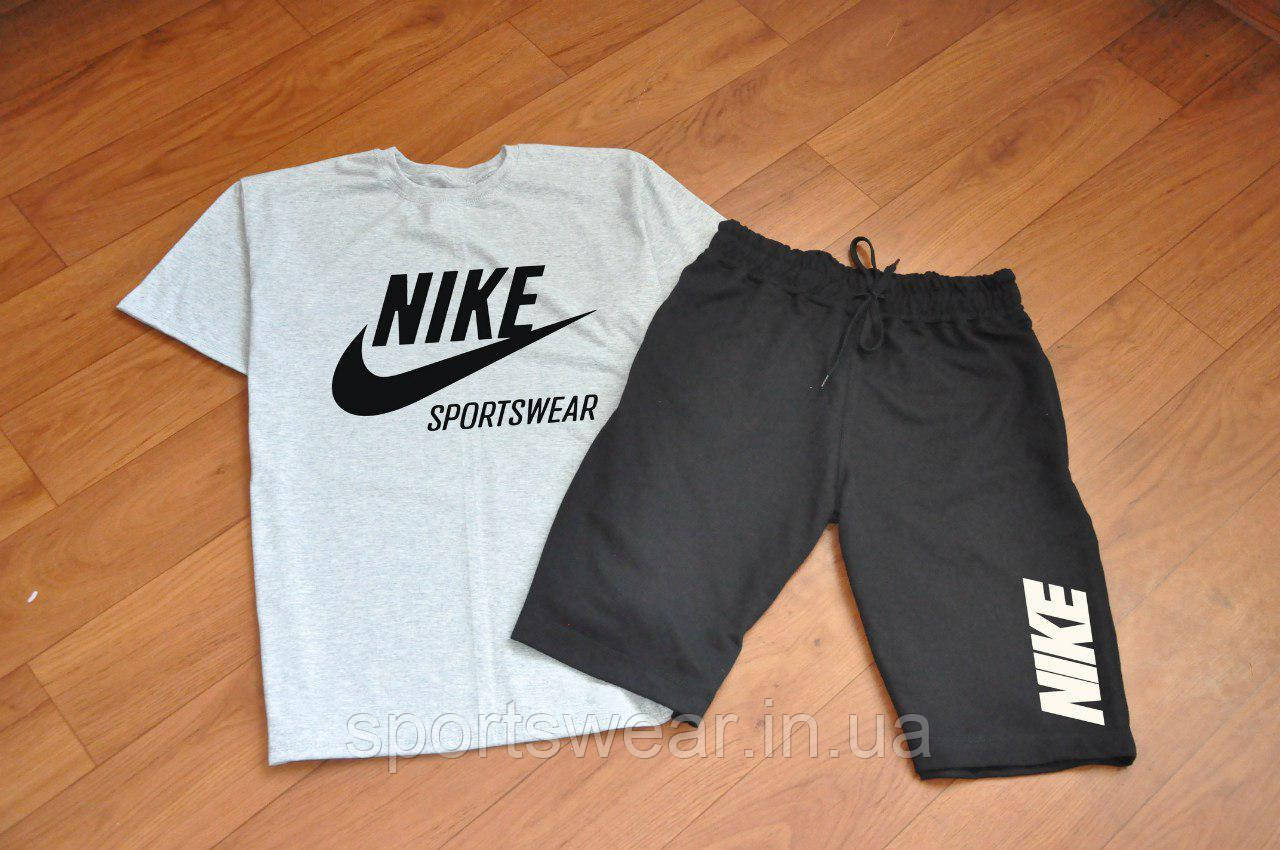 Чоловічий комплект футболка + шорти Nike білого і чорного кольору "" В стилі Nike ""