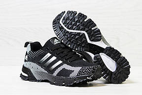 Жіночі літні кросівки Adidas Marathon,чорно-білі (репліка) 37, фото 2