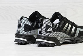 Жіночі літні кросівки Adidas Marathon,чорно-білі (репліка) 37, фото 3