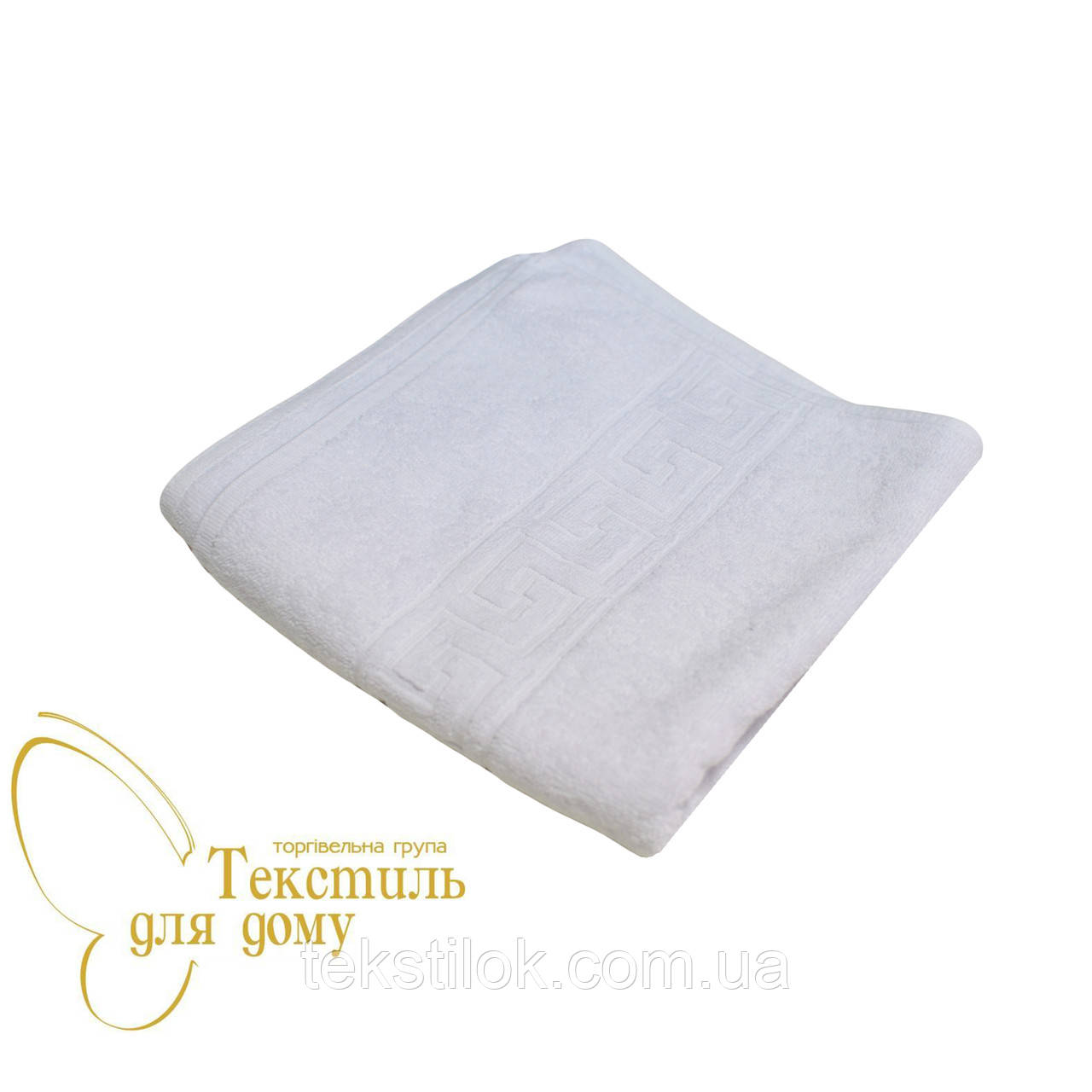 Рушник лицьовий 50*100, 450 г/м2, 16/1, білий з грецьким орнаментом