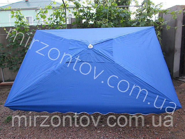 Зонт торговый 3х3 м с клапаном с серебряным напылением прямоугольный синий,красный,зеленый - фото 3 - id-p98824065