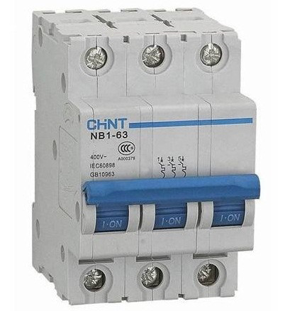 Автоматический выключатель NB1-63 3P 6kA B 4A СНІNT, фото 1