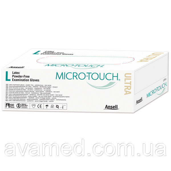 Рукавички MICRO-TOUCH ULTRA, латексні оглядові нестерильні, текстуровані, неопудрені