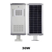 Вуличний LED світильник на сонячній батареї 30 W