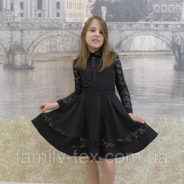 Шкільне плаття "Олена" чорний, розміри 30 - 40