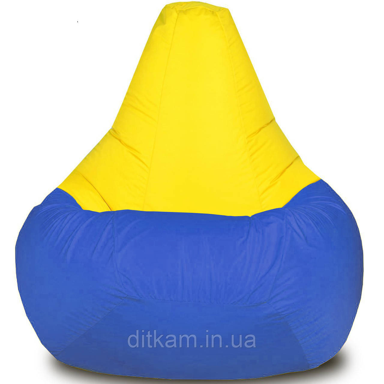Крісло-мішок Груша Хатка середня Синій з Жовтим