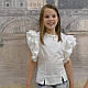 Блузка для дівчинки "Крило-1018" біла, розміри 30 - 40, фото 5