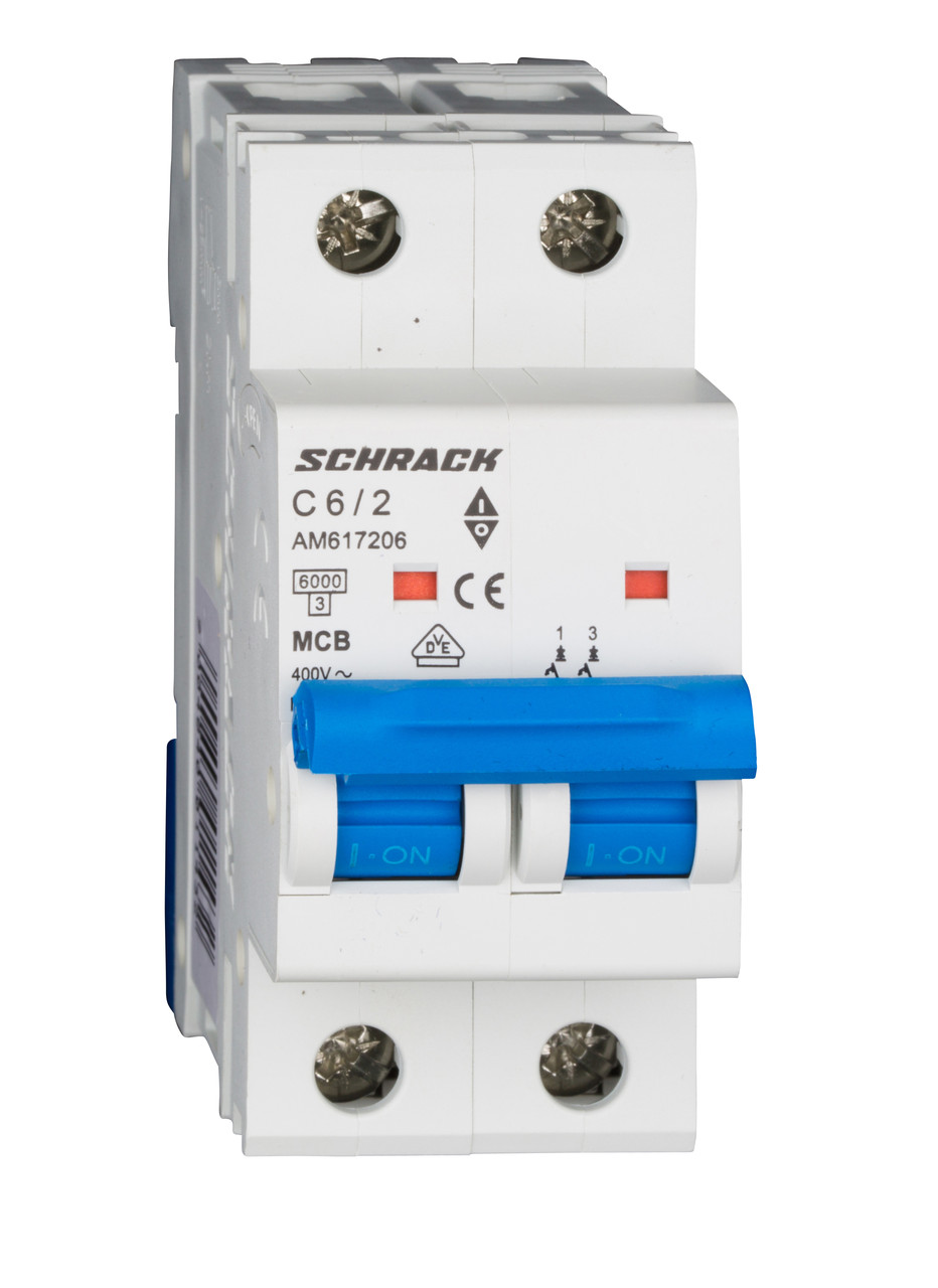 Автоматичний вимикач 6кА 2P 6А х-ка B Schrack, фото 1