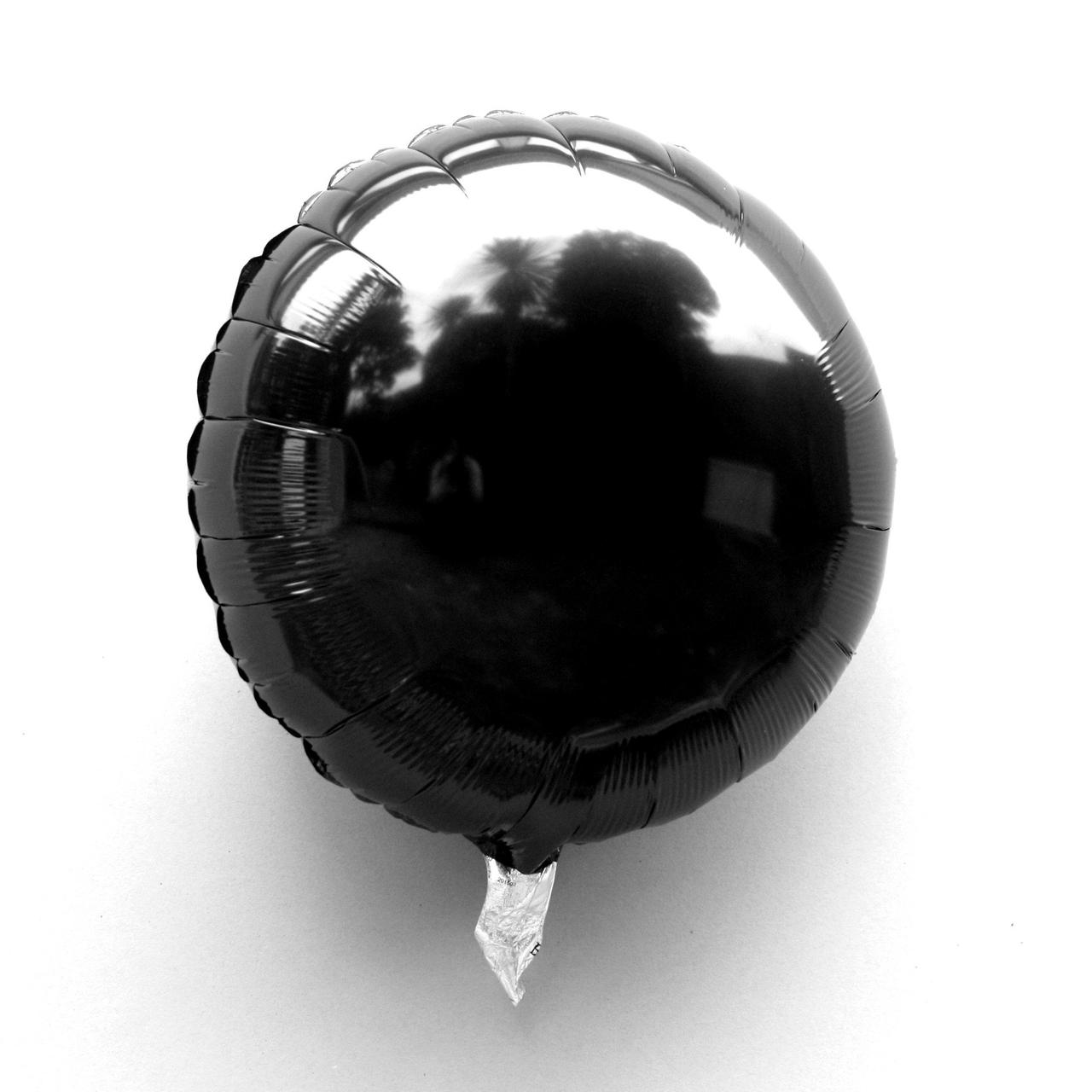 Фольгований шар без малюнка Круг чорний 18"