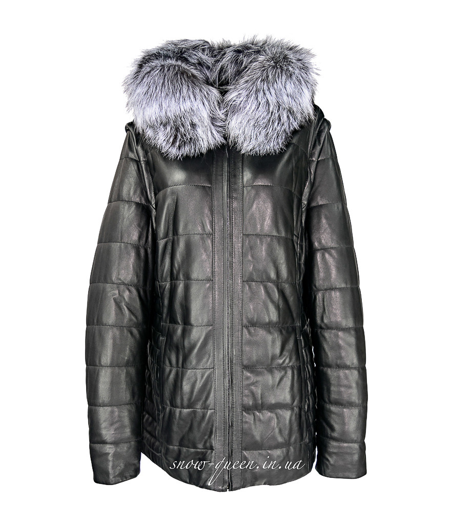 Кожаный пуховик трансформер батальных размеров: продажа, цена в Украине ...