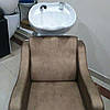 Мийка перукарська зі зручним кріслом для миття голови E-046 мийка для перукарів салону краси, фото 3