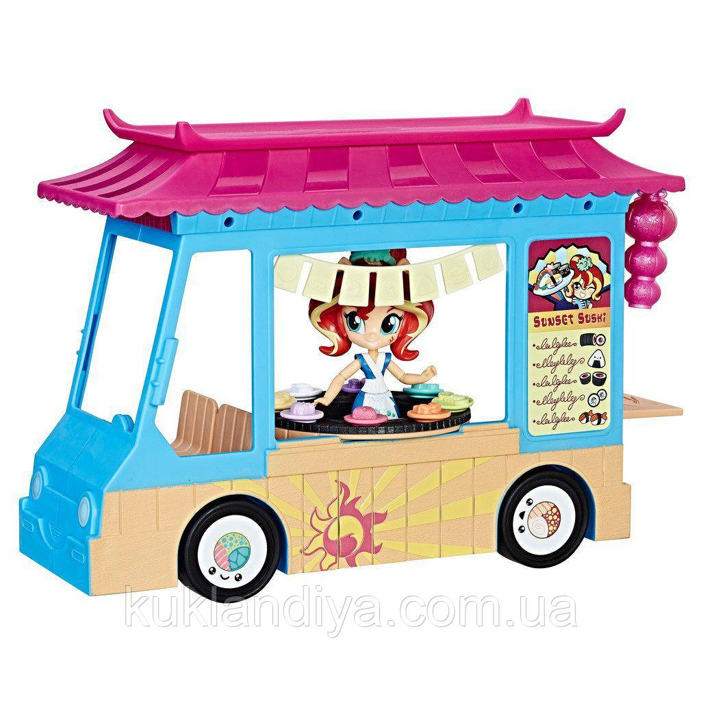 My Little Pony Дівчата еквестрії вантажівка суші Equestria Girls Rollin' Sushi Truck Minis, фото 1